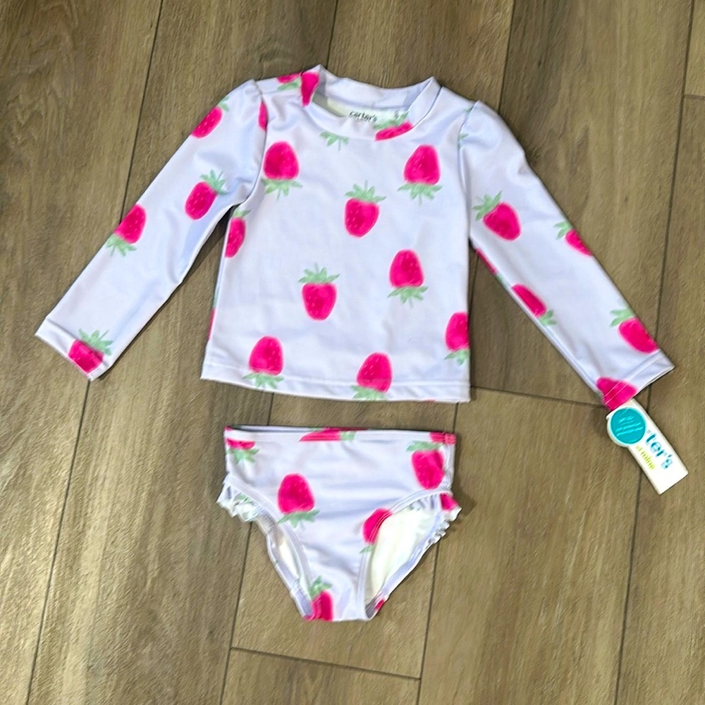 NEW Adorable Girls Berries 2 Piece Swimsuit | Size 2T |UPF 50+